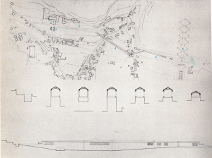 Fig. 9  Disegno del corridore che collega San leucio con la fontana di Diana e Attone del parco della Reggia .