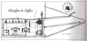 Fig. 19 _  Tavola di progetto 1851 dell’architetto Luigi Manzella: prima fase e seconda fase dell’ex Polverificio Borbonico 